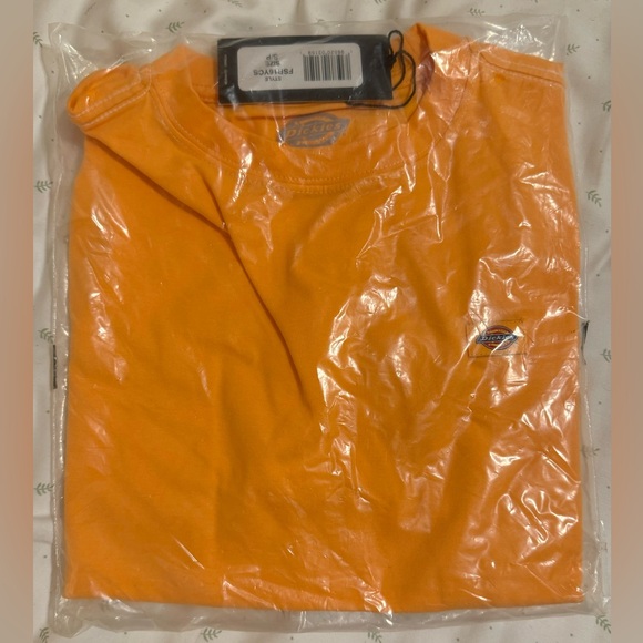 Dickies Women's Maple Valley Cropped Tee - Papaya w/ Cloud Stitching - Picture 3 of 3